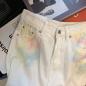 Preview: 360Home Damen Gerade Weite Loose-Fit Tie-Dye Jeans Weiß